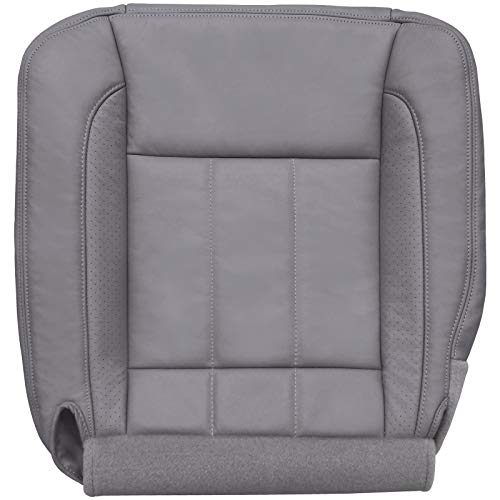 The Seat Shop Driver Bottom Perforated Leather Seat Cover (P1 with Flap) - Medium Slate Gray Leather (Compatible with 2006-2008 Dodge Ram Laramie and 2009 Laramie 2500/3500 only)