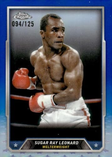 SUGAR RAY LEONARD 2024 Topps Chrome Boxing /125 Blue Refractor