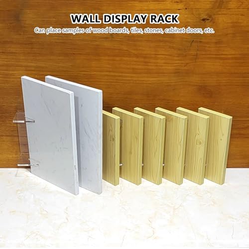 Matériaux de construction rangés sur présentoir acrylique stable