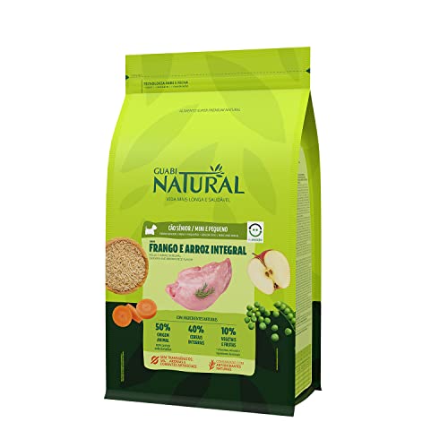 Ração Guabi Natural Cães Sênior Raças Mini e Pequeno Frango e Arroz Integral 2,5 kg