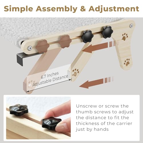 Anyelse poleiro de janela para gatos, rede de janela para gatos com estrutura de madeira e metal par