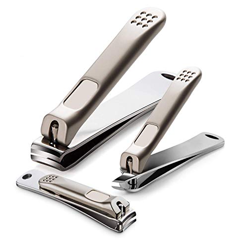 CHIMOCEE 3PCS Nail Clipper Set, Sharpest Fingernail, Toenail and Slant Edge Clippers, Effortless Stainless Steel Nail Clippers for Women and Men (3PCS Nail Clippers)
