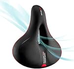 ROCKBROS Comfortable Bike Seat Bicycle Saddle for Men Women Waterproof Wide Soft Bike Cushion Dual Shock Absorbing Bike Accessories Fit for Mountain Road Bike with Reflective Strip Reflective Strip