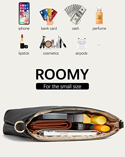 BOSTANTEN Small Crossbody Purse Leather Wristlet Purses for Women with Zipper Pocket Casual Clutch Bags2