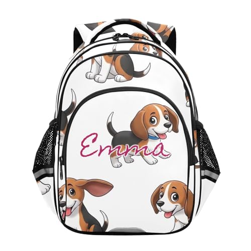Sac à dos Beagle personnalisé blanc, le complice mignon des écoliers