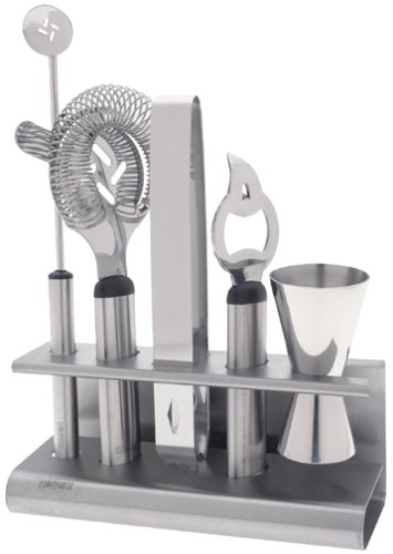Hoffritz 6-Piece Stainless-Steel Bar Tool Set with Rack
