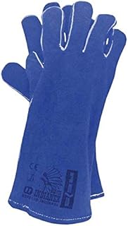 1 pair BLUE WELDING GLOVES, WOODBURNER GLOVES HIGH TEMPERATURE STOVE LONG LINED MIG/TIG