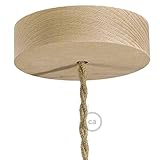 Tipo de producto: Rosetón Kit para Florón rosetón de madera para lámparas colgantes, fácil montaje y conexionado, embellecedor de techo Ø 120 mm. Incluye instrucciones- Color Neutro madera natural