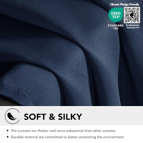Image of Deconovo Black Out Curtains 63 Inches Long for Living Room and Bedroom