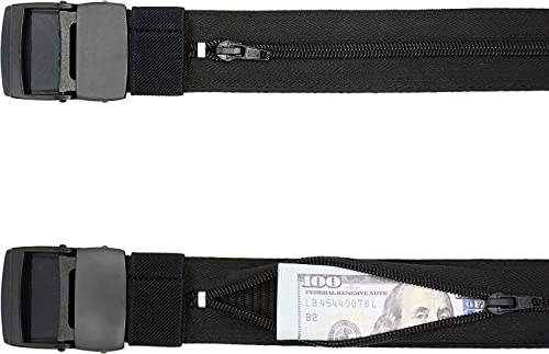 Money Belts for Travel for Men, Nylon Military Tactical Mens with Zinc Alloy Buckle, Security Money Belt with Hidden Money Pocket - Black3