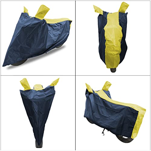 Image of Hunter 350 Two Wheeler Bike Cover Accessories - Dustproof - UV Protection - Premium Bike Cover Blue Yellow