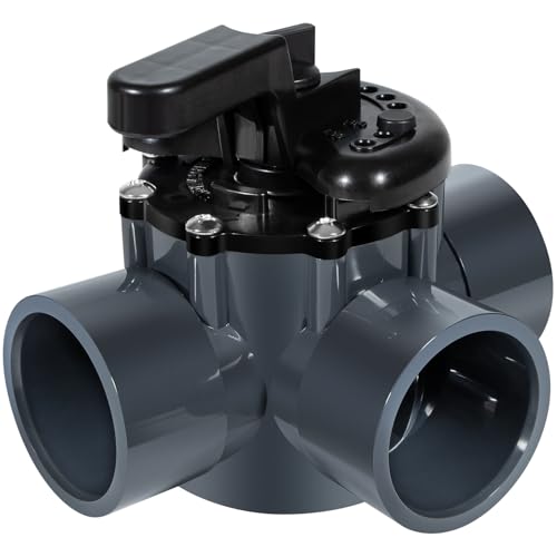 Ussuray 3 Way Pool Valve 2 Inch Positive Non-Lube Diverter Valve Replacement for 263028 Valve Used for Pools and Spas Works with Heaters Chemical Dispensers and Salt Generators