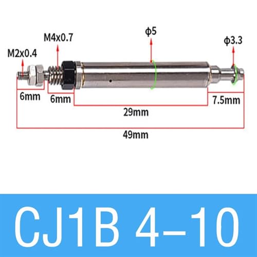 Cilindro miniatura neumático CJ1B de simple efecto y conexión para tubo de 4mm 3