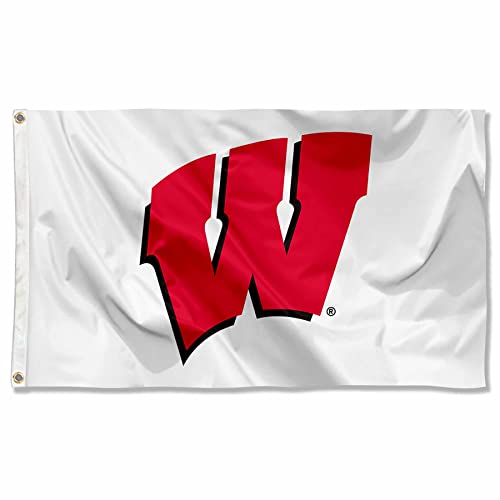 Uw Badgers White University Large College Flag #TOP24