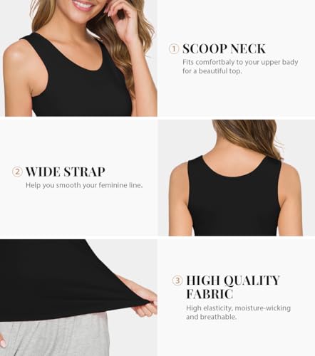 Rosyline 4 Piece Women Tank Tops Basic Sleeveless Undershirt Layering Tanks3