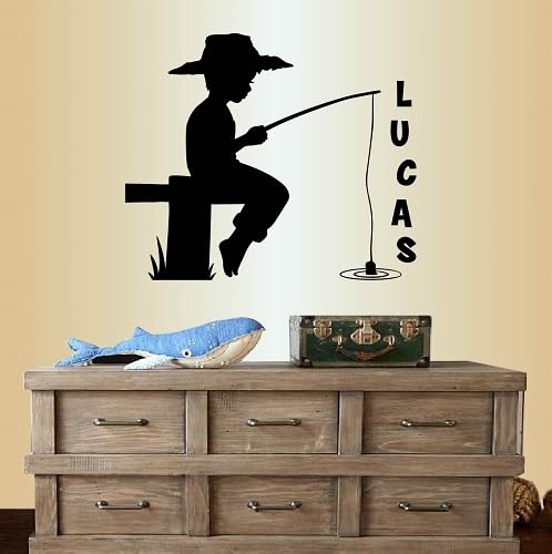 Vinilo decorativo de pared Little Boy Fishing 2300