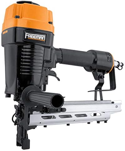 Freeman PFS9 Pneumatic 9-Gauge 2" Fencing Stapler with T-Handle, Adjustable Metal Belt Hook, and Case, Orange