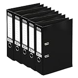ED 5 x Pukka A4 Glossy 2-Ring Lever Arch File School Work Office 75mm Spine File Organiser (Black)