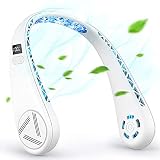 Ventilateur de Cou Climatiseur Portable, Mettable Climatiseur Mobile avec Réfrigération Chip & écran LCD, 360° Climatiseur de Cou Sans Lame 3 Vitesses Rechargeable USB pour Bureau Gym Plage Camping