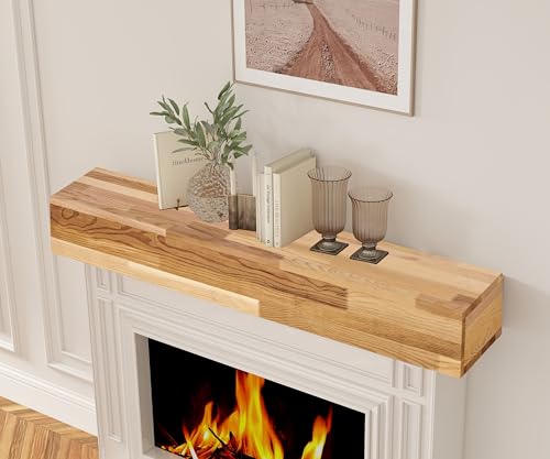 60'×9'×6' Western Red Cedar Wood Fireplace Mantel | Wall-Mounted & Floating Shelf for Home Decor