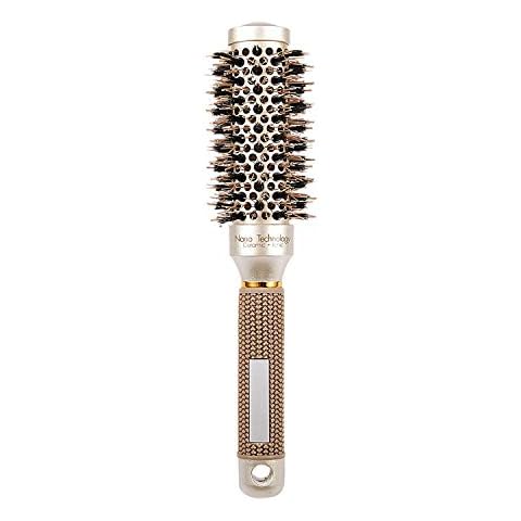 Liseng 33mm Round Barrel Hair Brush Boar Bristle, Ceramic Ionic Pro Hairbrush for Men and Women Long/Short/Curly Hair Drying, Styling, Curling, Detangling Cover