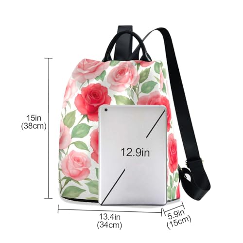 Sac à dos aquarelle rose de voyage tendance et antivol avec fermeture dos - 3