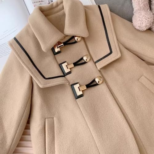 Girls' Stylish Winter Coat – Warm Double-Breasted Jacket with Toggle Buttons2