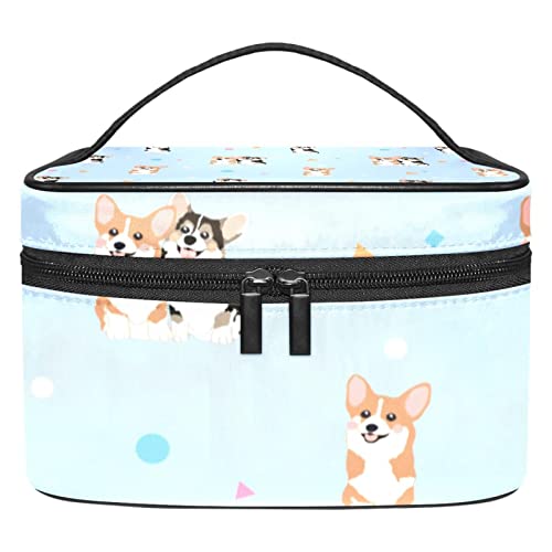 Sac de maquillage Corgi mignon : trousse à cosmétiques portable
