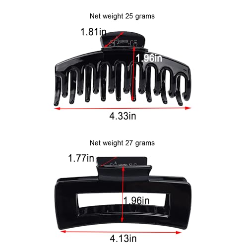 WUBAYI 8Pcs Claw Clips Hair Clips for Women and Girls Claw Clips for Thick Hair Non Slip Claw Clip Strong Hold Hair Clip Hair Claws for Straight Curly & Wavy Hair - Image 2