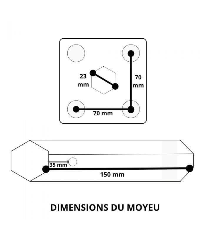 Paire de roues métalliques 4.00-8 axe 23 mm pour motoculteur toute marque – DAEWOO DAACC-116-23