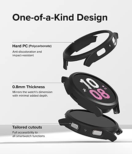 Ringke Slim Case [2 Pack] Compatible with Samsung Galaxy Watch 5 44mm, Watch5 Bezel [Frame Only] Premium PC Hard Thin Cover - Clear & Black