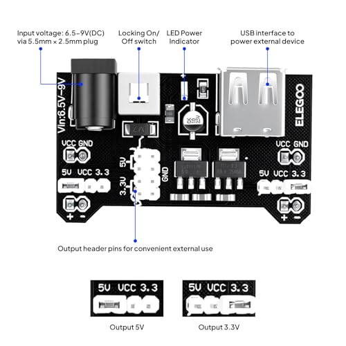 ELEGOO Upgraded Electronics Fun Kit w/Power Supply Compatible with Arduino - Image 3