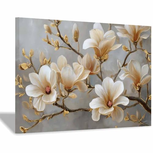 Décoration murale fleurs de qualité supérieure art d'accent or 40x60cm