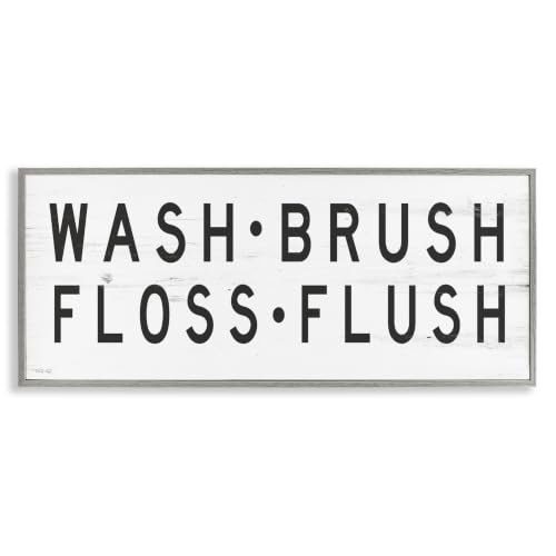 Bathroom Rules Bathroom, 13 x 30 Inch Framed Giclée Print