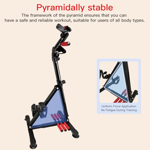 Image of 3-in-1 Pedal Exerciser with Resistance Bands, Under Desk Bike for Seniors Arm & Leg Workout, Adjustable Tension Floor Cycle with Massage Rollers, Seated Mobility Equipment