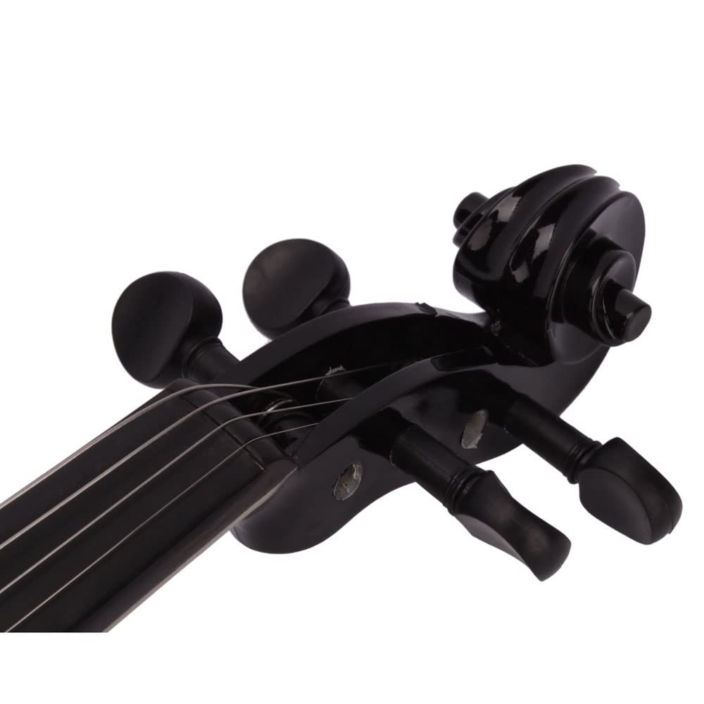 Violon 4/4 Acoustique Violon pour Enfants, Adultes, étudiants Kit de Violons Débutants avec archet de violon, étui rigide, épaulière, colophane, 4 cordes (Noir)