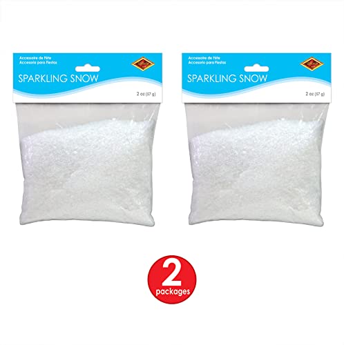 Beistle Sparkling Fake Artificial Plastic Snow 4 Ounces For Decoration And Crafts Christmas Décor Winter Party Supplies, White #TOP4