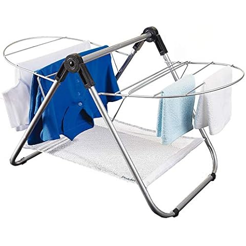 Burwells Countertop Drying Rack - 74 x 41cm Tabletop Airer Dryer Clothes Horse Laundry Accessories with Mesh Shelf and Drying Wings Cover