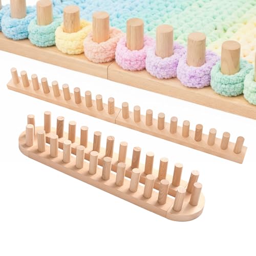 Novabright Chunky Yarn Blanket Loom Kit Adjustable Beech Frame No Needle Hand Knitting for Thick Yarn Projects DIY Beginners Craft Gift