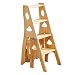 Tabouret d'escalade D'Intérieur, Escabeau Portable en Bois Pliant Échelle Tabouret 4 Marches Ménage Échelle Chaise Cuisine Salle De Bain Bureau Présentoirs Bibliothèque Escalier Chaise