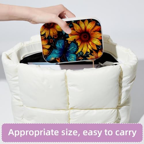 Étui bijoux compact motif floral à compartiments modulables - 5
