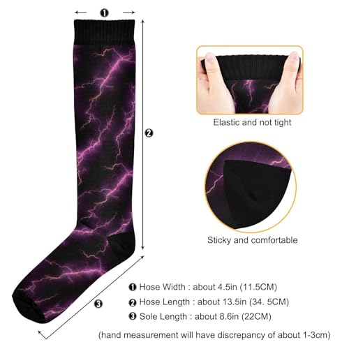 Lightning Bolts Thunderstorm Compression Socks for Women Men, Circulation Long Knee High Socks Casual Stocking Athletic Tube Sport Sock3