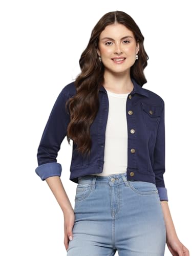 Veste en jean pour femme gris foncé Aarika en coton