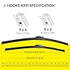 DOGTAIL 26''+ 16'' Wiper Blades for Toyota RAV4 2013-2025 Honda CR-V 2012-2017 Accord 2018-2022, Premium All Season Automotive Replacement OEM Windshield Wiper Blades for My Car J-Hook