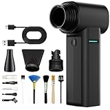 PinoTec Electric Air Duster, max 1.1lbs Wind Force Brushless Motor, Super Power Compressed Air Duster, 3-Gear Dust Blower, Fast Charging, Electric Duster for PC, Car, House, Outdoor (Black, 40MM)