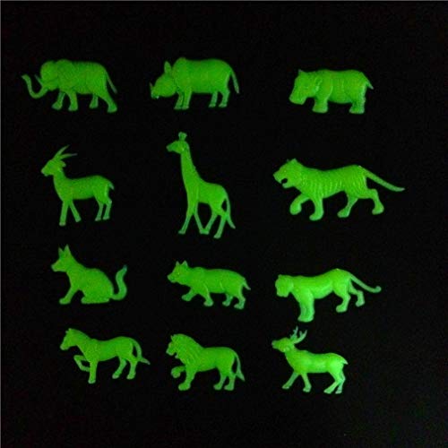 COMVIP 12Pcs Animaux Sticker Fluorescent Autocollant Mural Lumineux Maternelle Cover