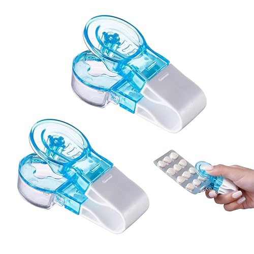 2 Pcs Pill Popper for Blister Packs Portable Pill Taker No Touch Easy to Take Pill Out Tablet Pack Opener Assistance Tool for Seniors Limited Mobility or Arthritis Sufferers
