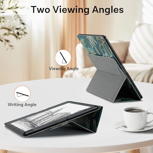 Image of CoBak Stand Case for Kindle Scribe - Premium Folio Leather Cover with Pen Holder, Auto Sleep /Wake - Compatible with 10.2 Inch Kindle Scribe (2022 /2024 Release)