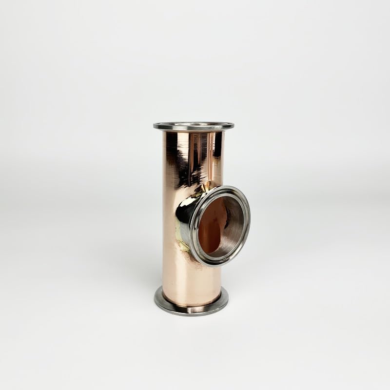 Tubería de Cobre en T de 3 vías con Abrazadera Triple de 2" (51 mm) y diámetro Exterior de 64 mm, Longitud de 6" (150 mm), Tipo T