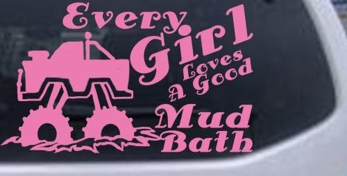 8 in x 4,8 en color rosa – -CADA CHICA ama un buen barro baño Off Road coche ventana pared portátil calcomanía